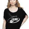 black flowy draped tee