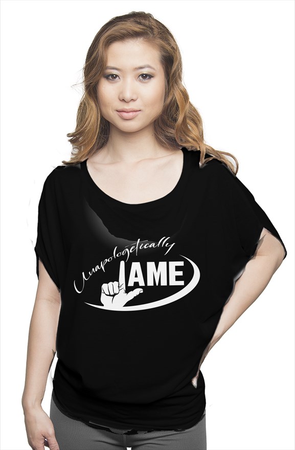 black flowy draped tee